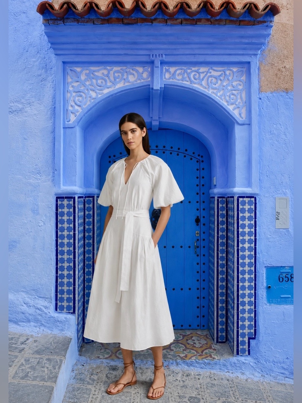 Reiss White Midi Dress